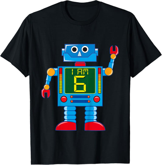 Attention. I am 6 years 6th birthday robot mechanics T-Shirt