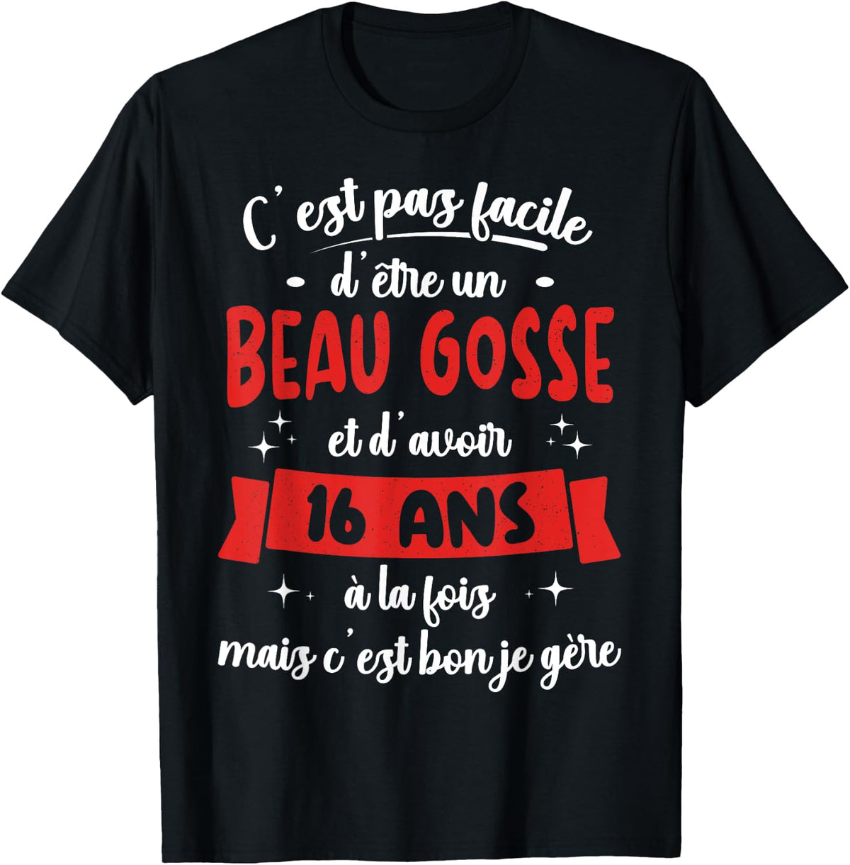 16 Years Birthday Gift Boy Beautiful Kid Gift , Black T-Shirt