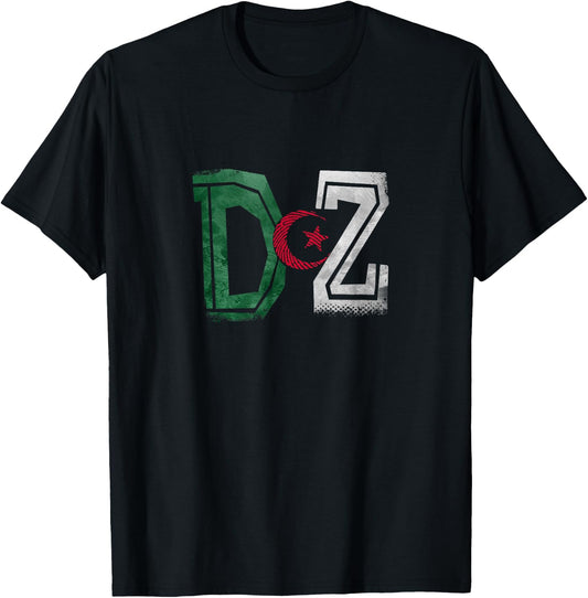 Algerian Flag Football Gift Jersey Dz , Black, S T-Shirt