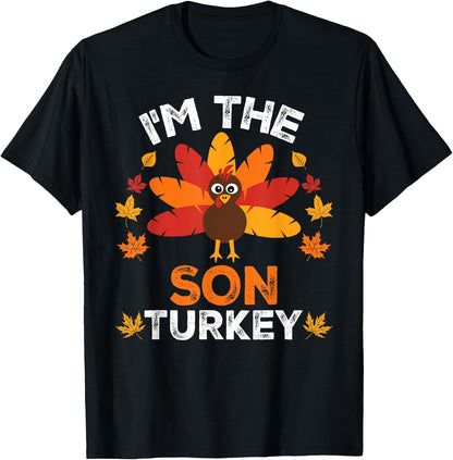 Matching Thanksgiving Thankful Gifts by T&T - Adults & Kids - Black - Small - Short Sleeve - Classic Fit - Fun, Festive, Modern - Thanksgiving Family Matching T-Shirt