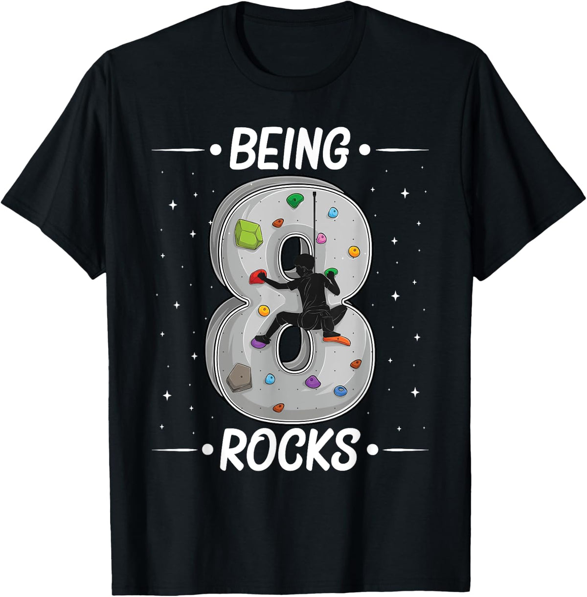8 year old rock climbing 8th birthday Adventures Climber T-Shirt