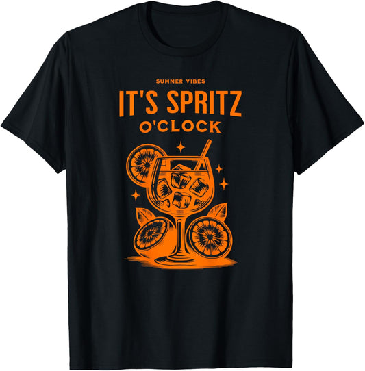 Backprint, Spritzing the day away, ITS SPRITZ OCLOCK , Black, S T-Shirt