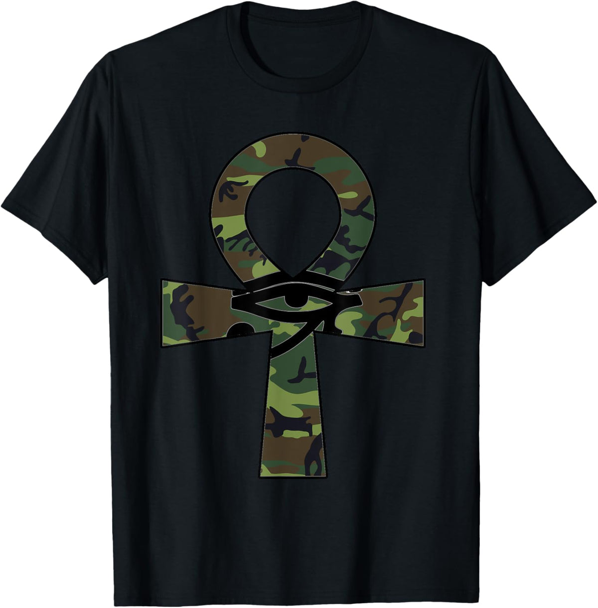 African Pride Shirts Camo Ankh Black Pride T-Shirt