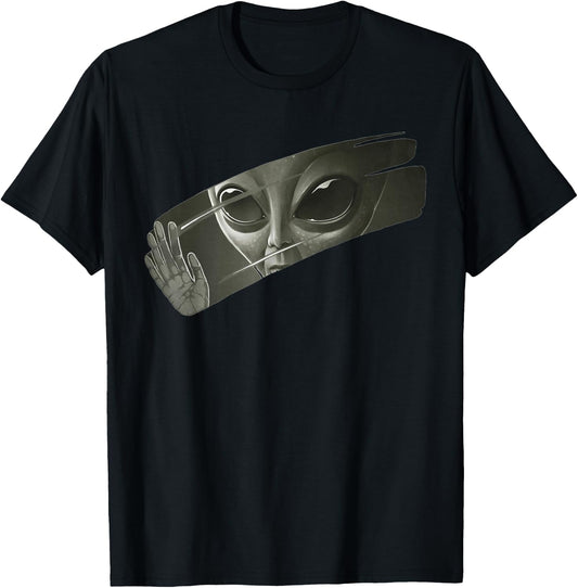 Aliens | Men's Women's Funny Graphic UFO Alien , black T-Shirt