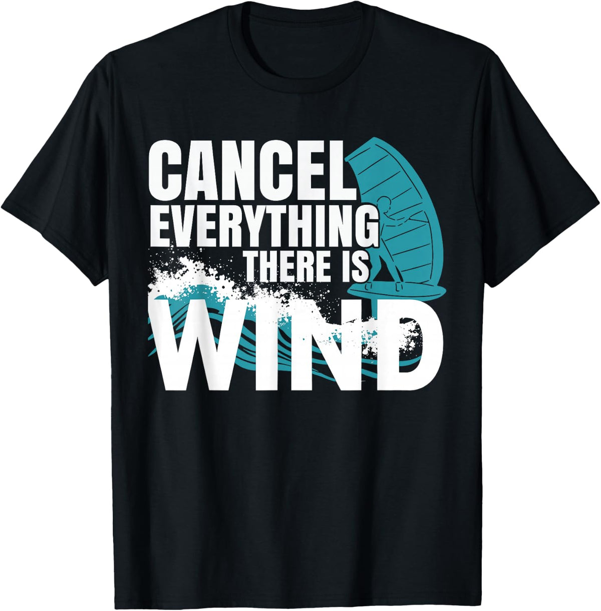 Wing Foil Wingboard , Black, S T-Shirt