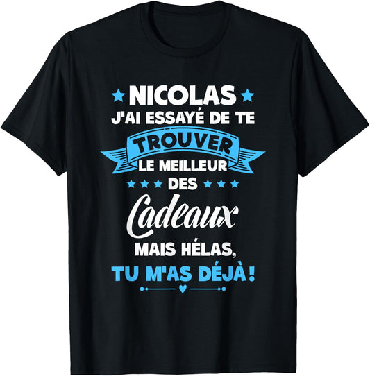 Best Nicolas Of The World Super Nicolas Birthday Gift , Black, S T-Shirt