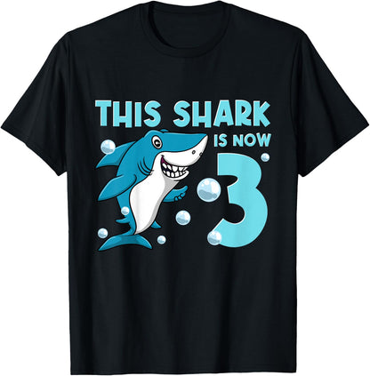 3rd Birthday This Shark Is Now 3 Year Old Boy Girl T-Shirt