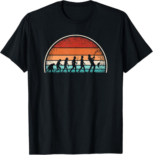 Angler Evolution Retro Fishing Funny Fisherman Angel , black T-Shirt
