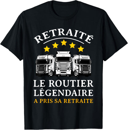 Retirement Gift Roadman Dad Driver Retired , Black, S T-Shirt