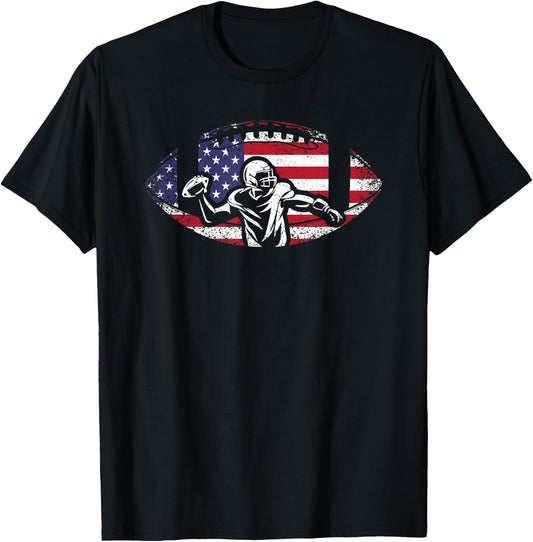 American Football Sport Football Player Vintage , black T-Shirt