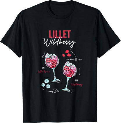 Wildberry Lillet Fruits Cocktail Summer Alcohol , black T-Shirt