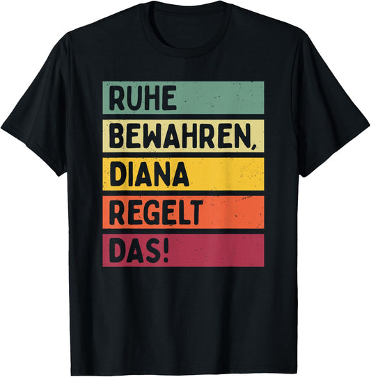 with German Text in Retro Colours [German Language], black T-Shirt