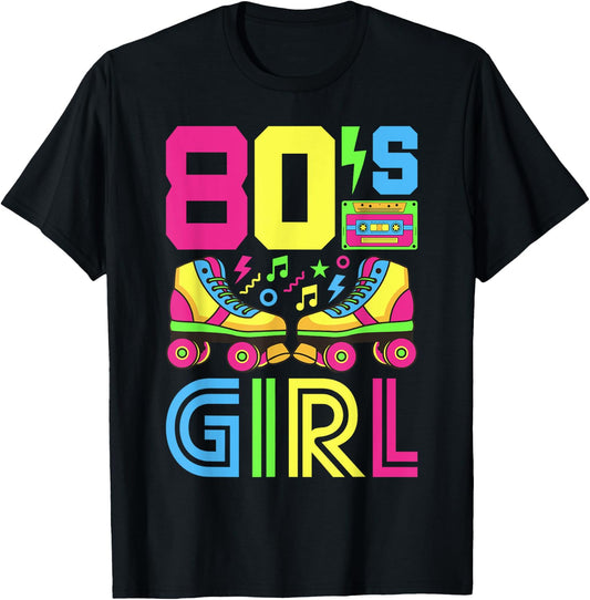80s Girl 80s Outfit 80s Costume 80s Party 80s , black T-Shirt