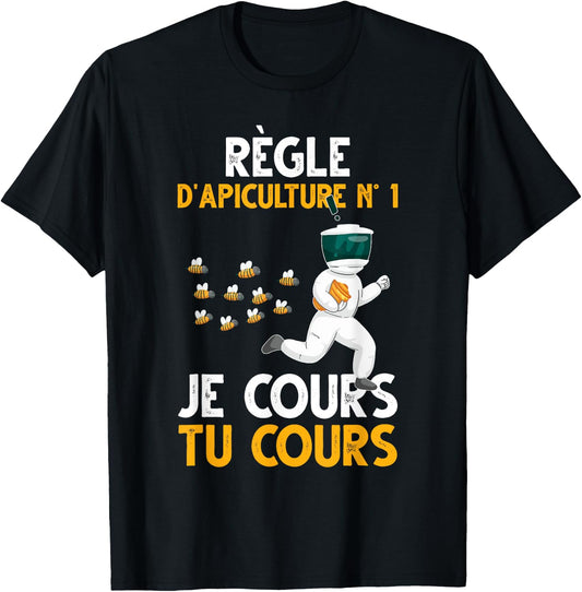 Beekeeper Beekeeping Rule N 1 I Cours Tu Cours Bee , Black, S T-Shirt