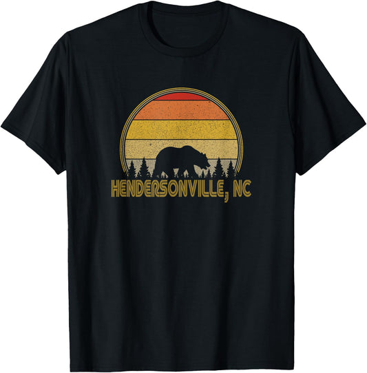 80s Retro Hendersonville NC North Carolina Wildlife Bear WNC T-Shirt