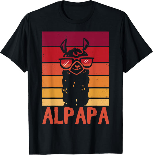 Alpapa Alpaca Lama Fan Lover Dad New Father , black T-Shirt