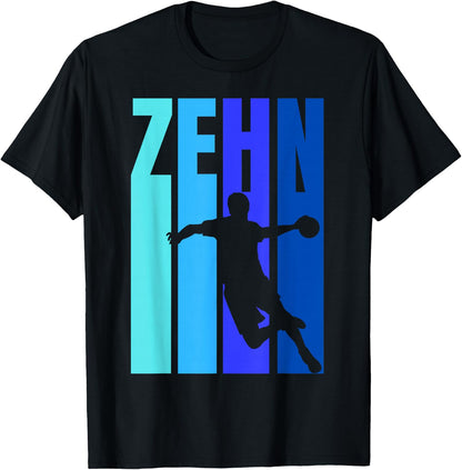 10th Birthday Boys Handball Tenth Birthday , black T-Shirt