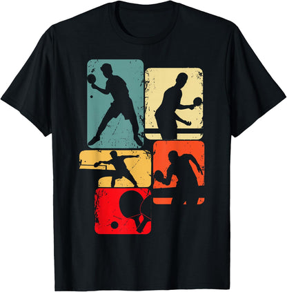 Table Tennis Ping Pong Children's Boys Men's , black T-Shirt
