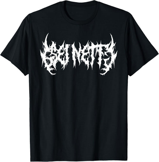 Be Nice Funny Death Metal Band Logo Goth Emo Punk Metal , black T-Shirt