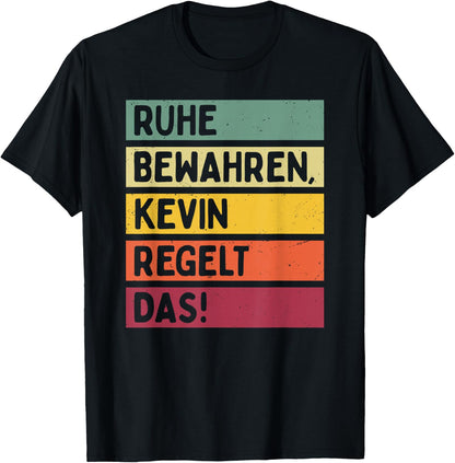 with German Text in Retro Colours [German Language], black T-Shirt