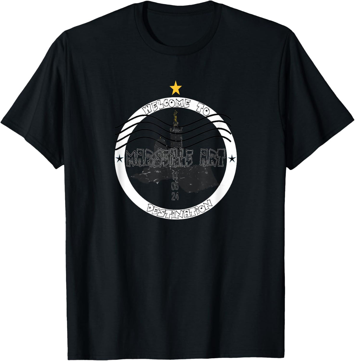 Exclusive Design Notre-Dame de la Garde Marseille â€?Gift, Black, S T-Shirt