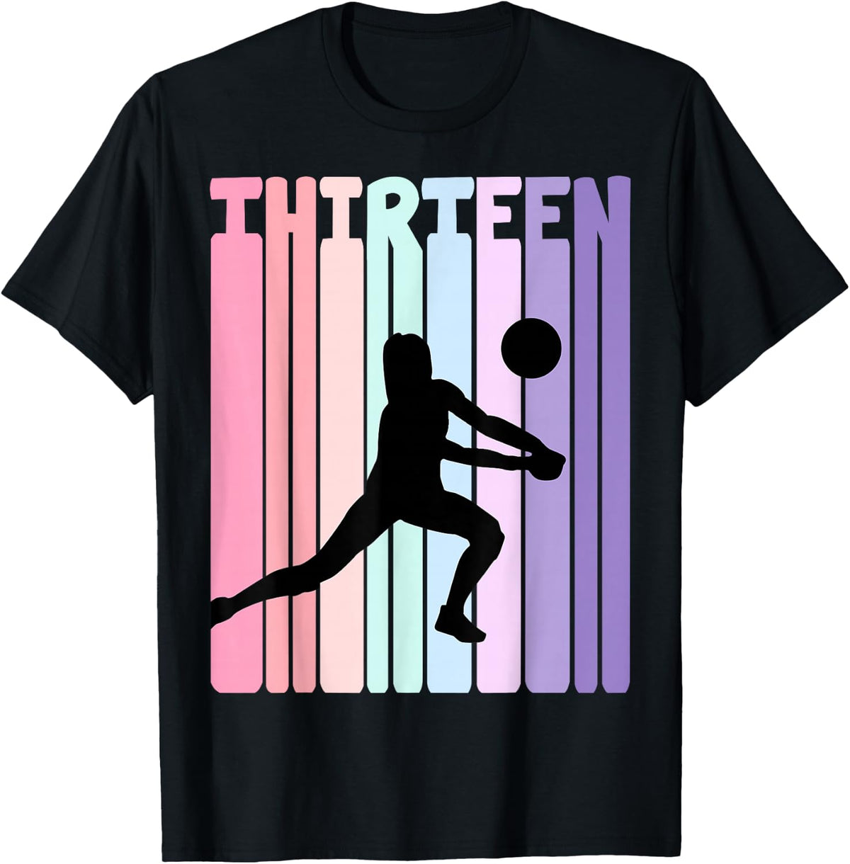 13th Birthday Retro Volleyball Girl Player 13 Years Old Kids T-Shirt