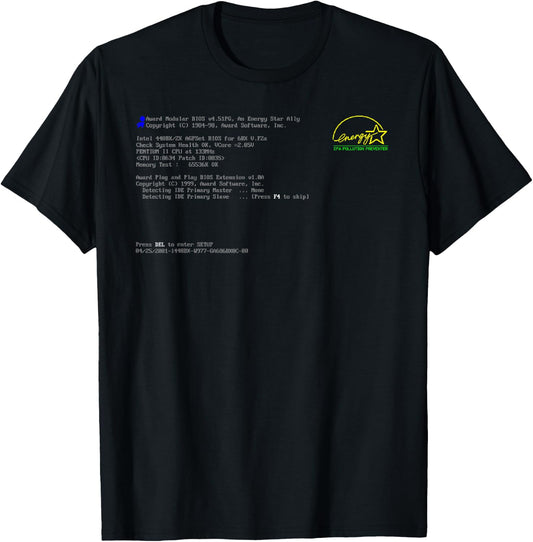 bios screen computer boot pc for it programmer , Black, S T-Shirt