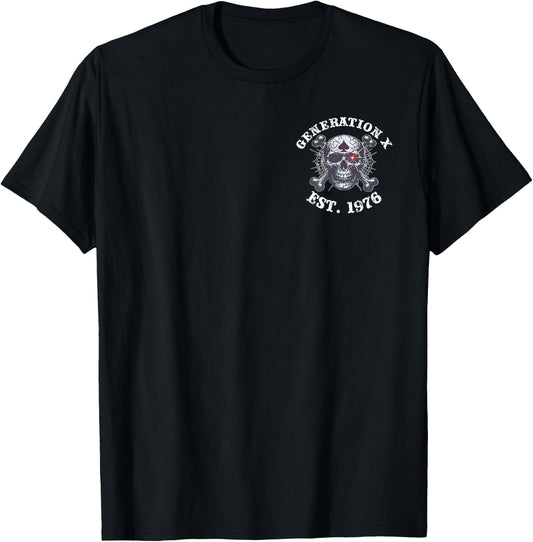 (2 Sided) Generation X EST 1976 Black Sheep of My Family T-Shirt