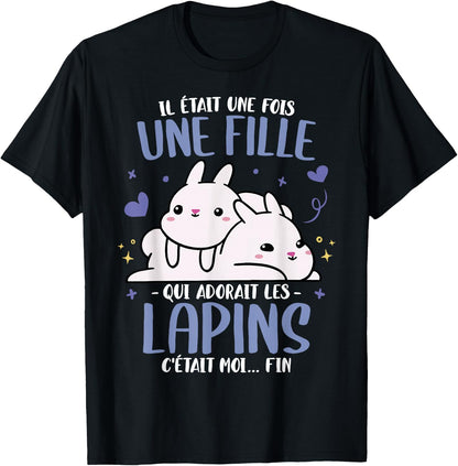 Rabbit Il tait une fois Femme Fille Humour Rabbits , Black, S T-Shirt