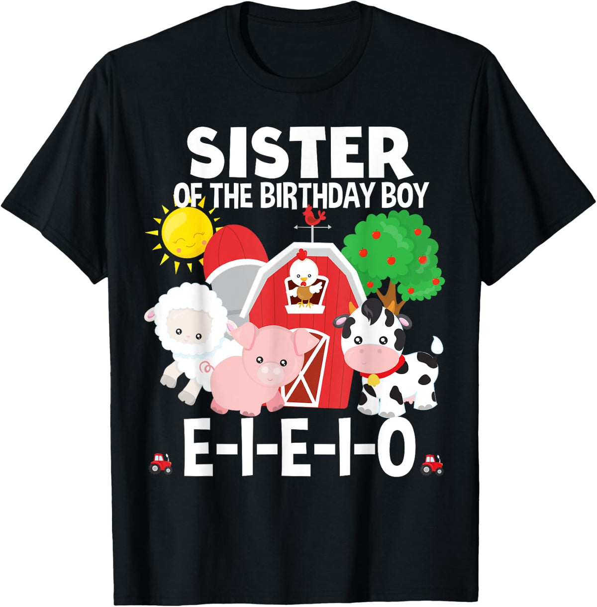 Sister Birthday Boy Old MacDonald Birthday Party Matching T-Shirt