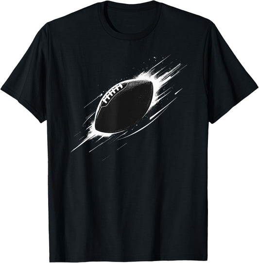 American Football Minimal Football Graphic , black T-Shirt