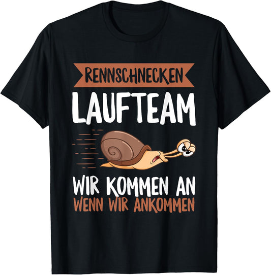 with Snail Slogan for Racing Running Team, black, s T-Shirt