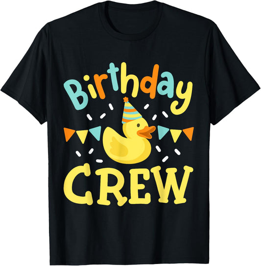 Birthday Crew Kids Girls Boys Bday Rubber Duck Party Family T-Shirt