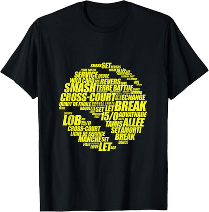 Tennis Player Accessory Humorous Man , Black, S T-Shirt
