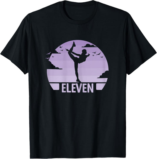 11th Birthday Gymnastic Dancer 11 Years Girls Gymnastics , black T-Shirt