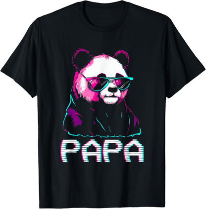 Papa Panda Bear - Retro Funny Papa Father's Day Birthday T-Shirt