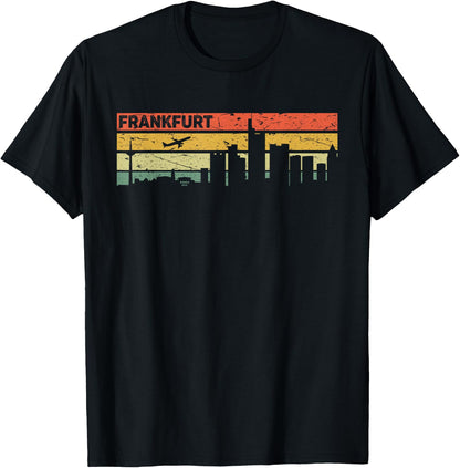 Frankfurt Vintage Skyline Retro Stadt Deutschland T-Shirt
