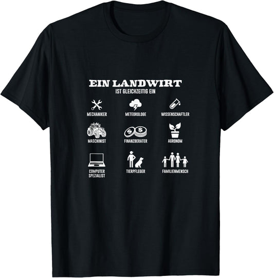 A Farmers Ist At The Same Time, All Agriculture Farmers , black T-Shirt