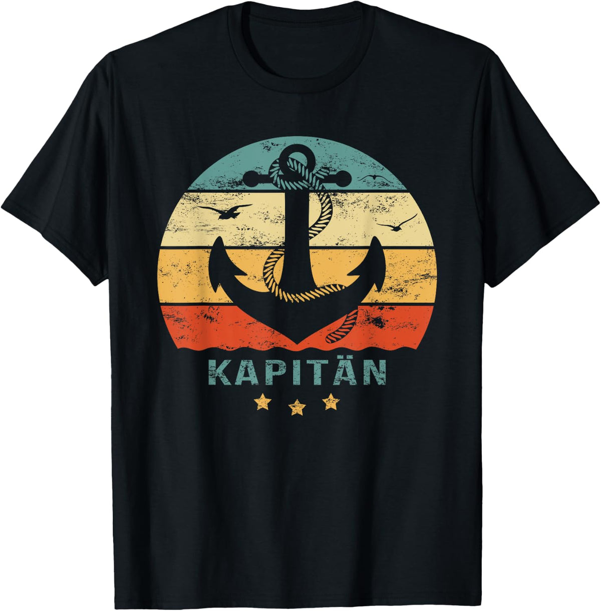 Men's Captain Anchor Design Boat Driving Licence for Captain , black, s T-Shirt