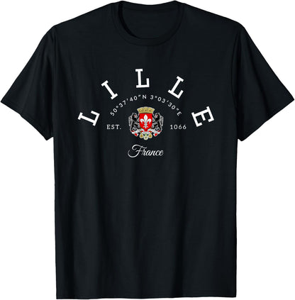 Lille France Souvenir Lille Gift Lille Fan Travel France , Black, S T-Shirt