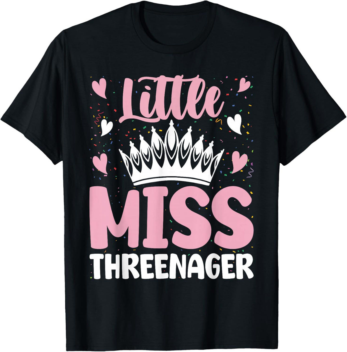 Little Miss Threenager Girl Happy 3rd Birthday Girl Toddle T-Shirt