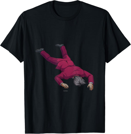 Ace Attorney Investigations Collection Faceplant Edgeworth , Black, S T-Shirt