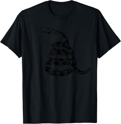 Gadsden Flag Snake ONLY Black Design subtle ghost T-Shirt