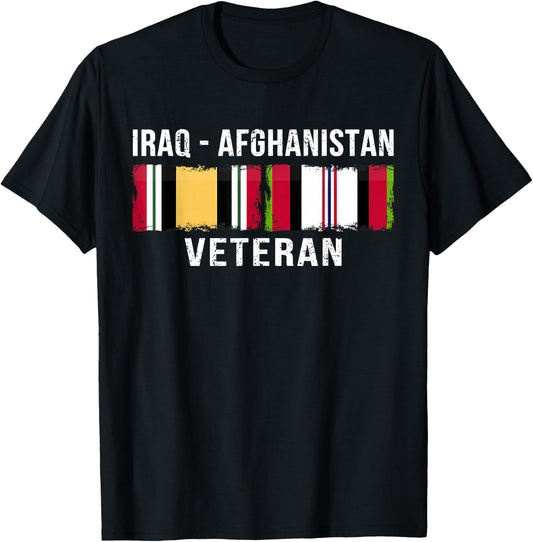 Afghanistan Flag Vintage Outfit Vintage Irag Afghanistan Veteran Gift - -Adults, Black, 3XL, Short Sleeve, Classic Fit, Cotton 60% Polyester 40% T-Shirt