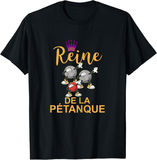 Women's Queen of Petanque Petanque Women's , Black, S T-Shirt