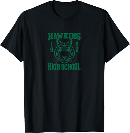 Stranger Things Hawkins High School , black T-Shirt