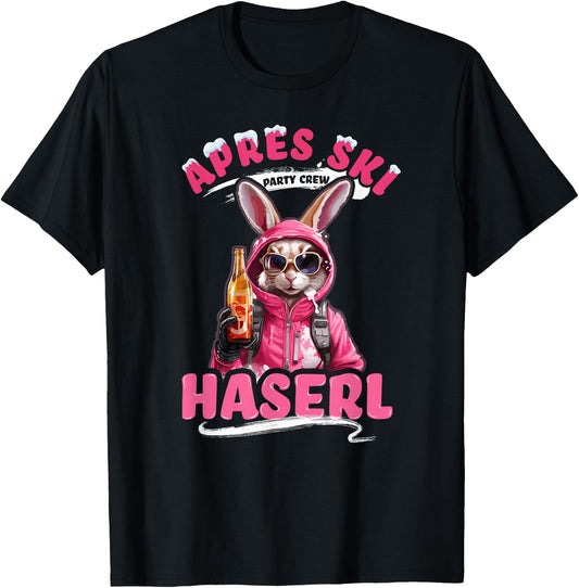 Apres Ski Haserl Rabbit Skihaserl Womens Party Crew , black T-Shirt
