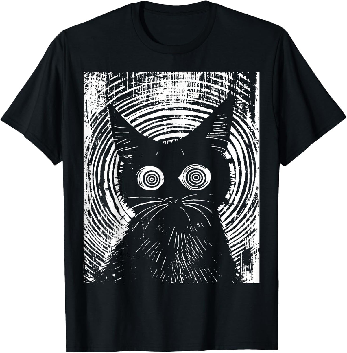 Trippy Cat | Pastel Goth Gothic Grunge Alt Punk Weirdcore , black T-Shirt