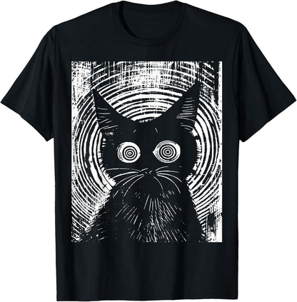 Trippy Cat | Pastel Goth Gothic Grunge Alt Punk Weirdcore , black T-Shirt