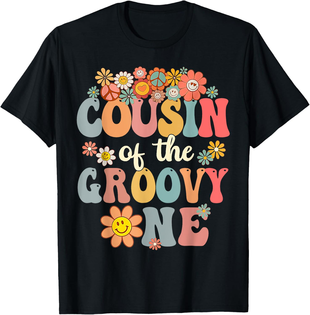 Cousin of Groovy One Matching Family 1st Birthday Party T-Shirt